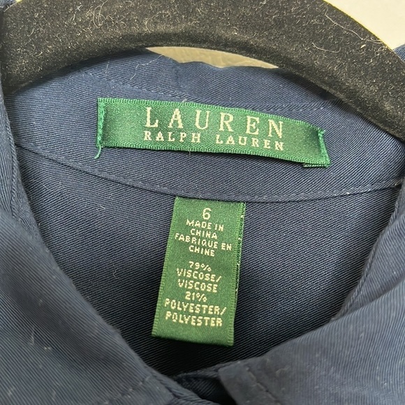 Lauren Ralph Lauren Navy Button Roll Tab Long Sleeve Jumpsuit Sz 6 - Picture 2 of 7